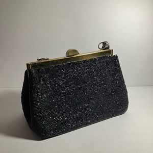 Vintage beaded purse black 1940’s